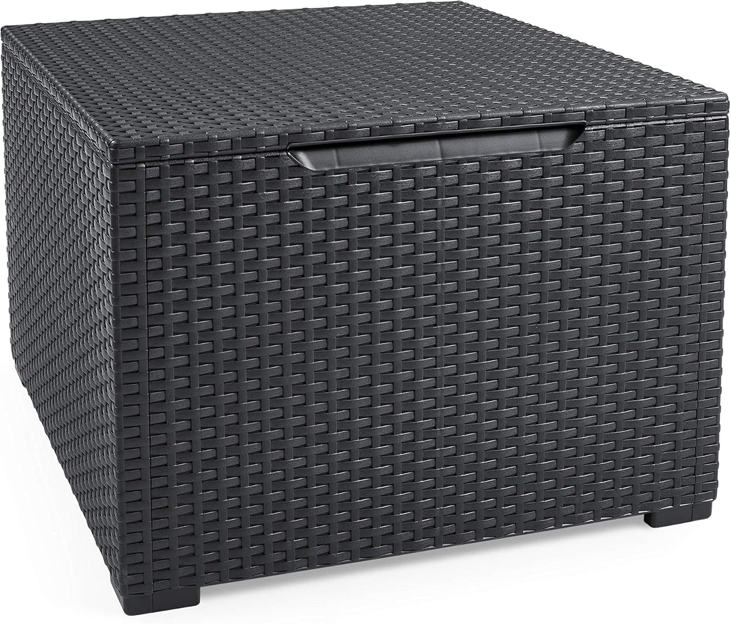 Salottino Da Esterno Emma Lounge Set 4 Pezzi In Resina Effetto Rattan Colore Graphite Con Divano, 2 Poltrone E Tavolino Contenitore Keter in Divani BricoGo - Marano di Napoli, commercioVirtuoso.it