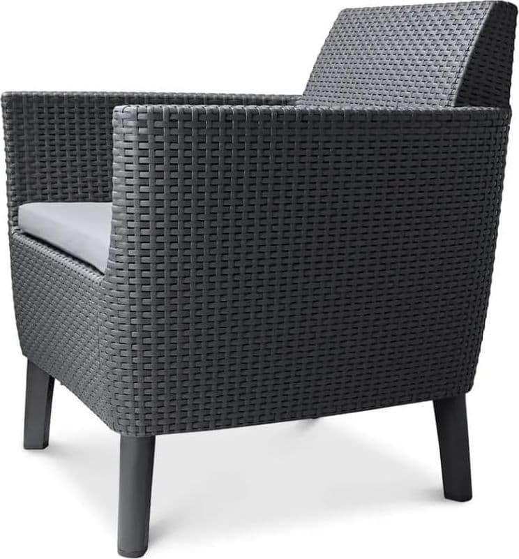 Salottino Da Esterno Salemo Lounge Set 4 Pezzi In Resina Effetto Rattan Con Tavolino Contenitore E Cuscini Colore Graphite Keter in Divanetti BricoGo - Marano di Napoli, commercioVirtuoso.it
