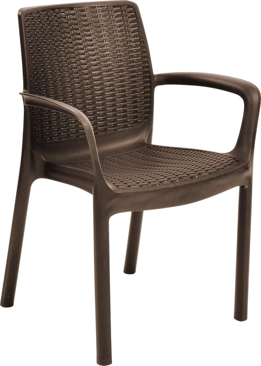 Sedia Poltrona da Giardino Melody Resina Effetto Rattan Colore Marrone