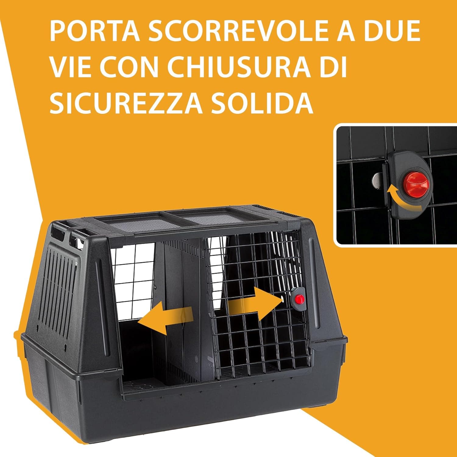 Trasportino 'Atlas Car' 'Mod.80' - Cm 82 X 51 X H 61 (Portata Max 20 Kg) - Ferplast in Gabbiette per auto BricoGo - Marano di Napoli, commercioVirtuoso.it