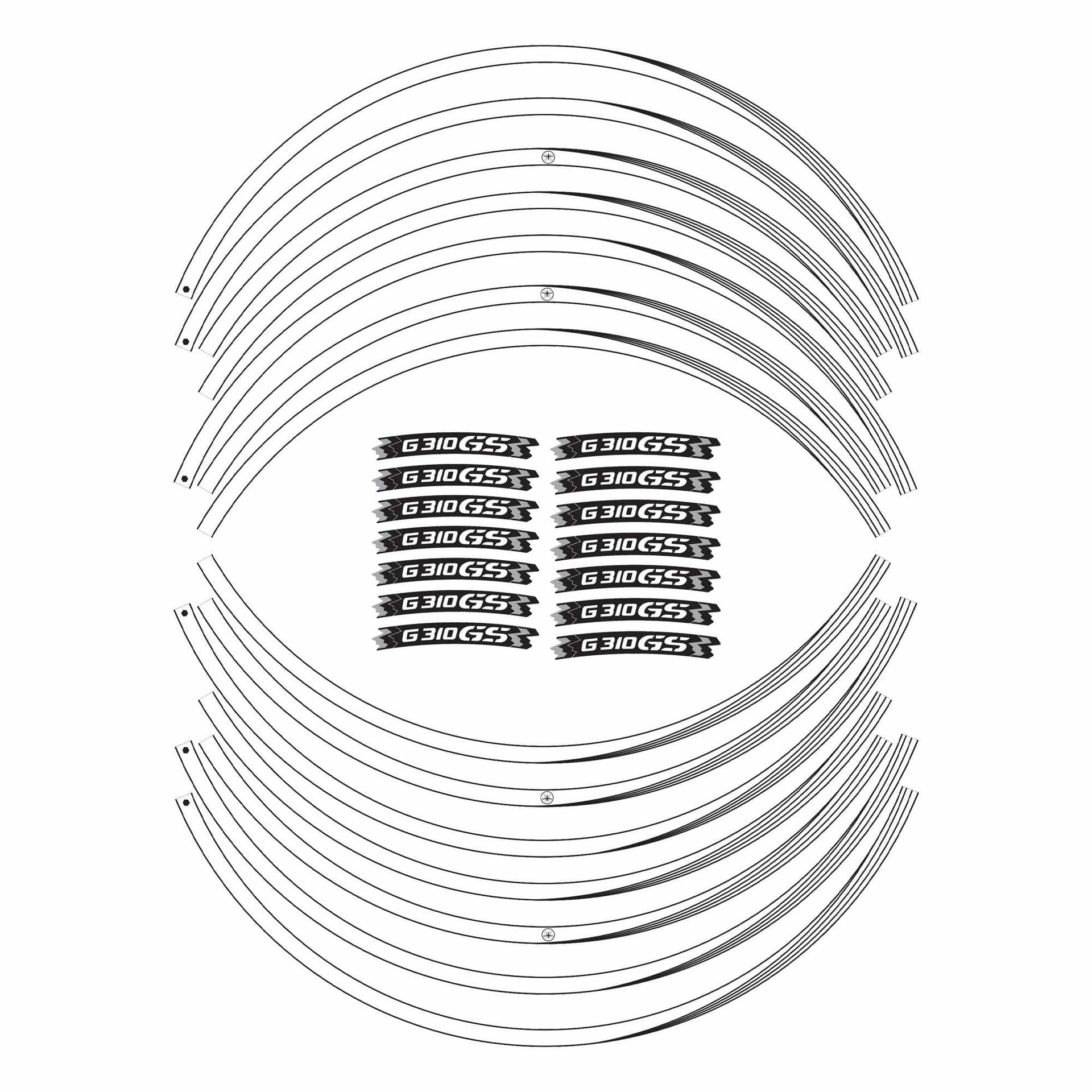 STRISCE ADESIVE compatibili per MOTO BMW G310 GS adesivi CERCHI 17" 19" tuning in Decalcomanie adesivi e magneti LabelBike - Bibbiano, commercioVirtuoso.it