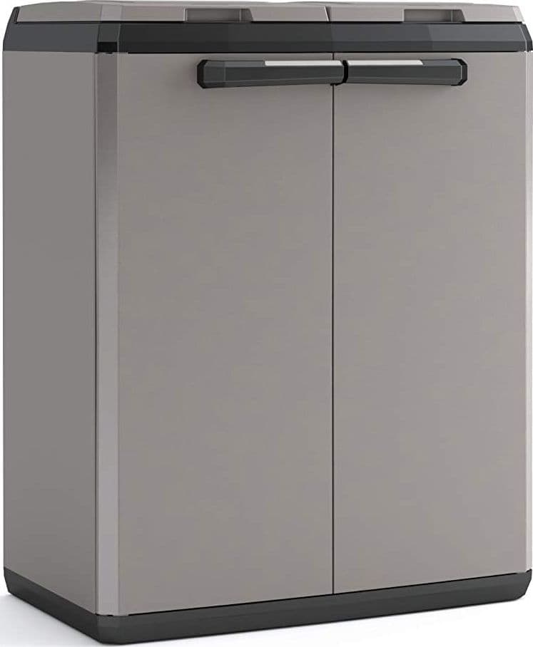 Armadietto Raccolta Differenziata In Resina Con 2 Scomparti E Coperchi Superiori Colore Grigio E Nero Split Recycling Keter in Sistemi di contenitori per raccolta differenziata BricoGo - Marano di Napoli, commercioVirtuoso.it