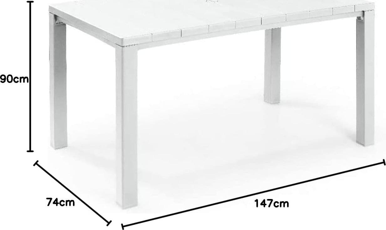 Tavolo Da Giardino In Resina Effetto Legno Con Struttura Rinforzata Per 6 Persone Colore Bianco Modello Julie Keter in Tavoli standard BricoGo - Marano di Napoli, commercioVirtuoso.it