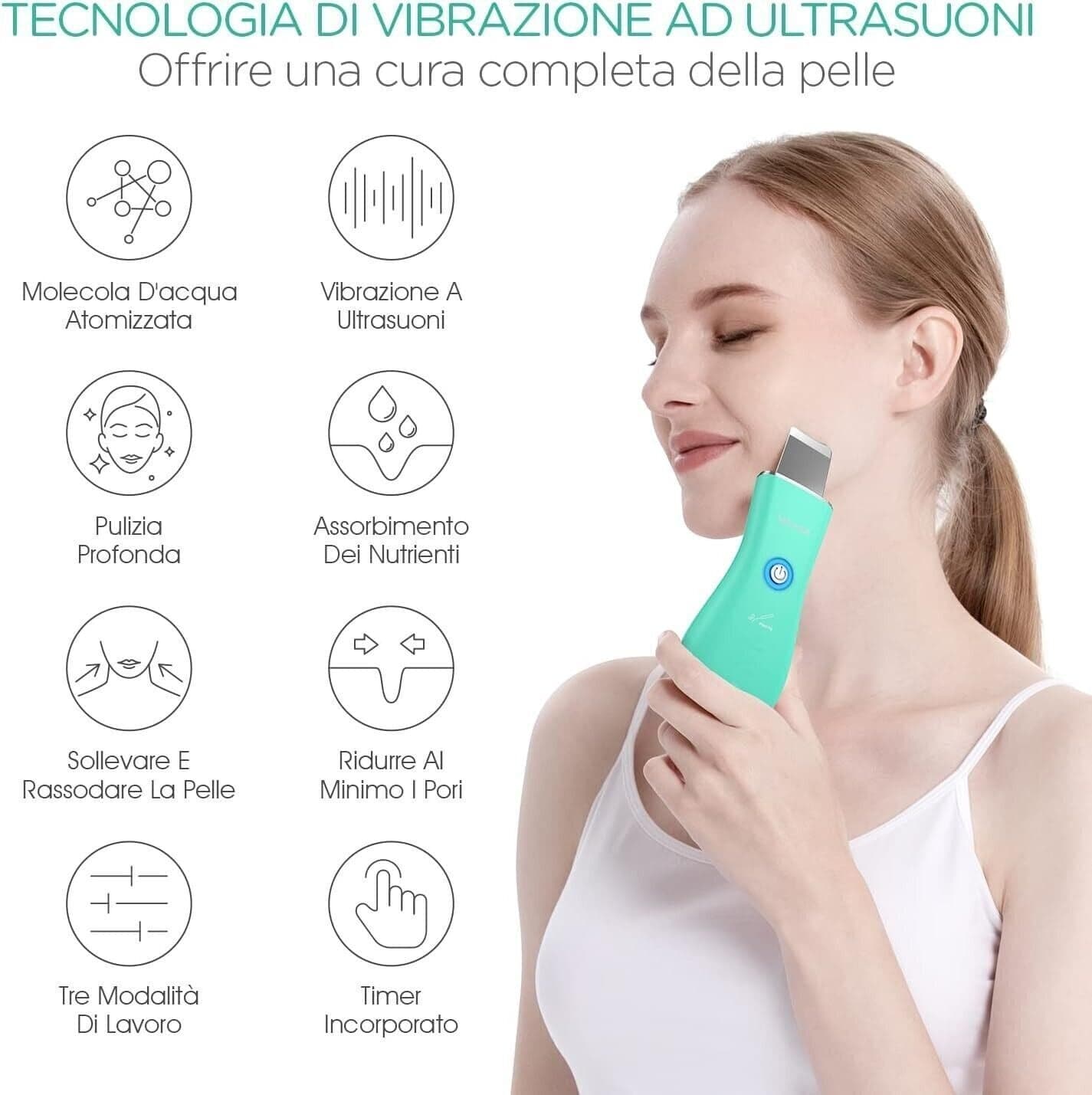 VOYOR Pulizia Viso Ultrasuoni Rimozione Delicata dei Punti Neri Skin Scrubber in Strumenti rimozione punti neri CL Store - Battipaglia, commercioVirtuoso.it