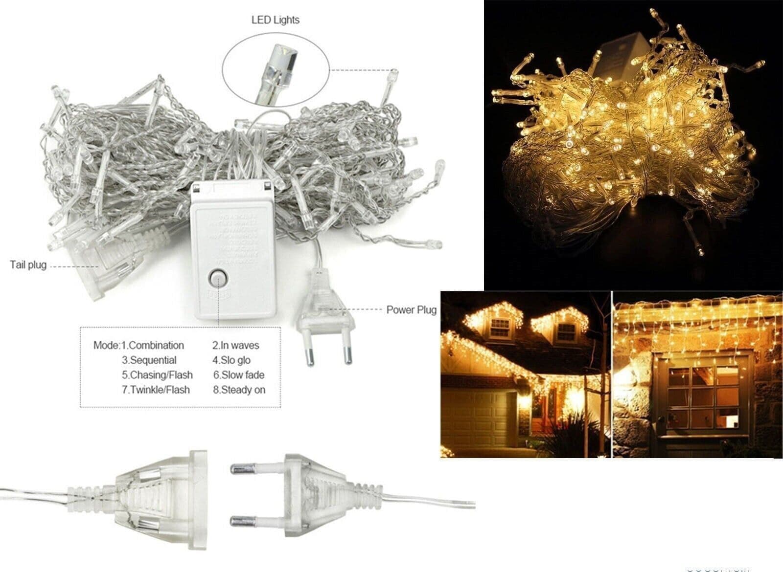 Luci di Natale LED 4M, Catena Luminosa Impermeabile IP44, Luci di Natale in Catene luminose CL Store - Battipaglia, commercioVirtuoso.it