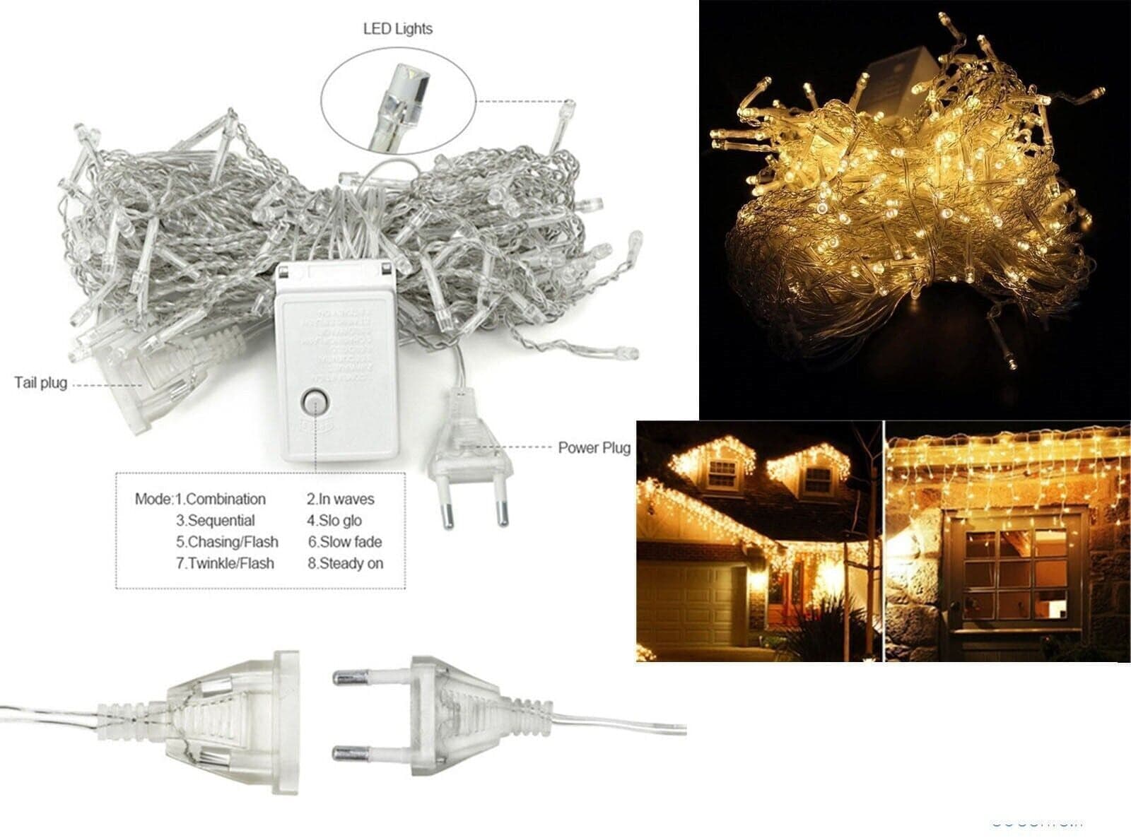 Luci di Natale LED 4M, Catena Luminosa Impermeabile IP44, Luci di Natale in Catene luminose CL Store - Battipaglia, commercioVirtuoso.it
