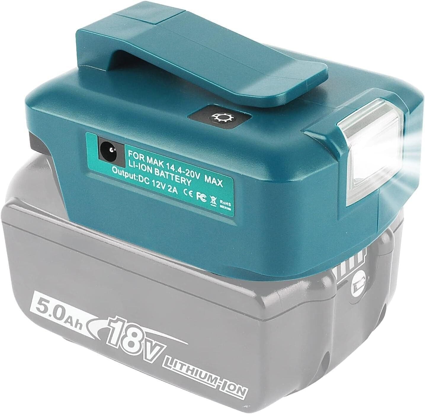 Waitley ADP05 Caricabatterie con 2 porte USB per batteria Makita 14,4 V-18 V