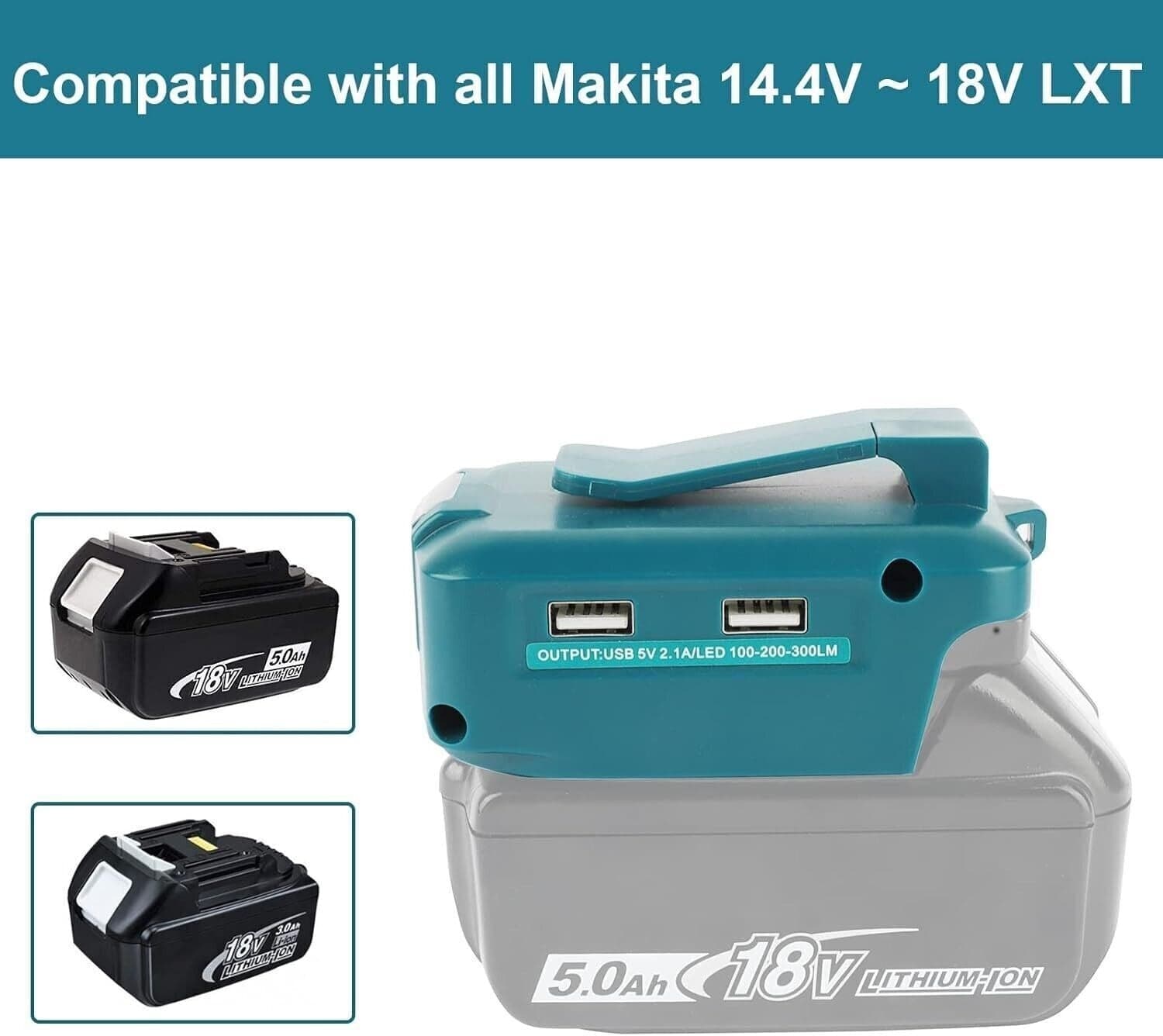 Waitley ADP05 Caricabatterie con 2 porte USB per batteria Makita 14,4 V-18 V in Caricabatterie CL Store - Battipaglia, commercioVirtuoso.it
