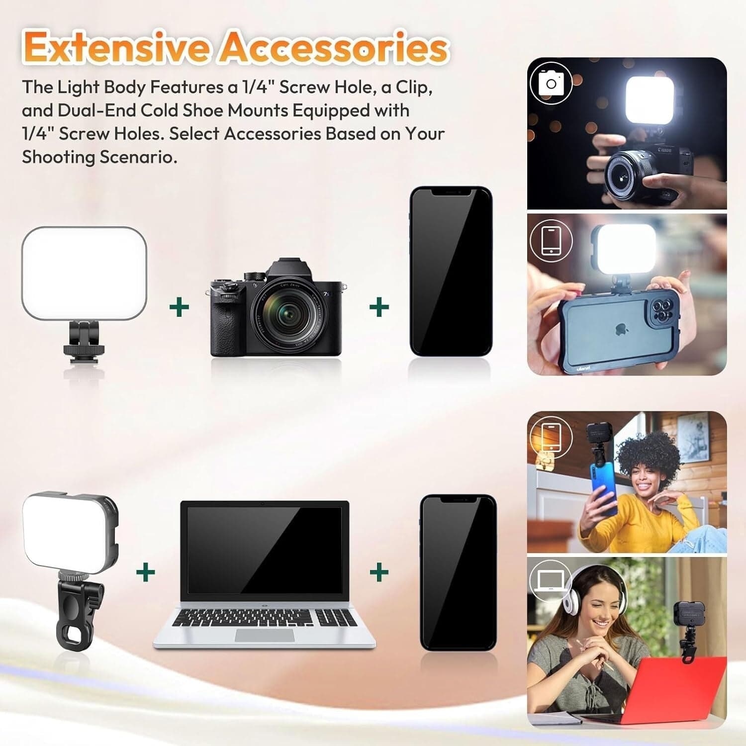 Luce selfie ULANZI VL100X con clip, luce video a LED con batteria da 2000 mAh in Torce video CL Store - Battipaglia, commercioVirtuoso.it