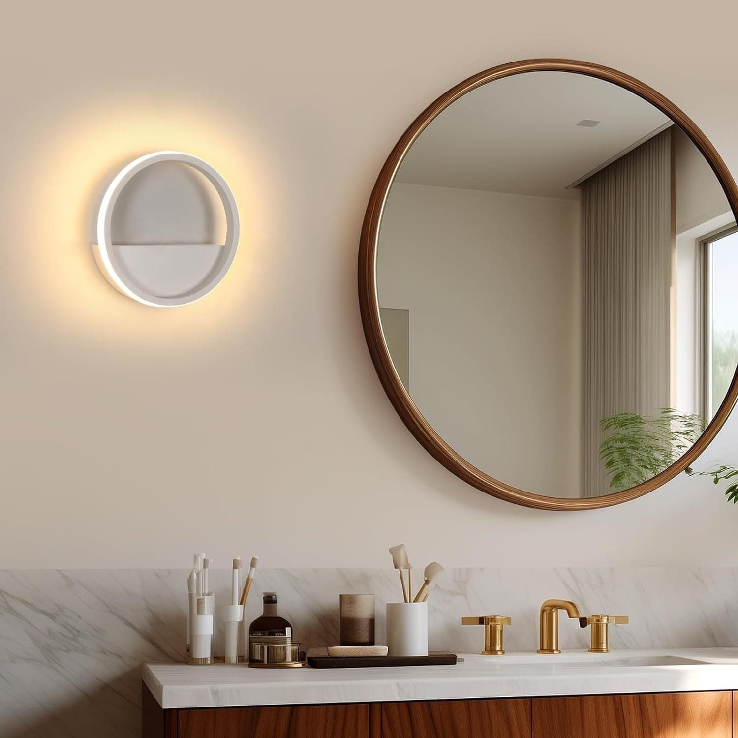Applique rotonda a LED Comely 12W 800LM, bianco caldo 3000K, applique da parete in Applique CL Store - Battipaglia, commercioVirtuoso.it