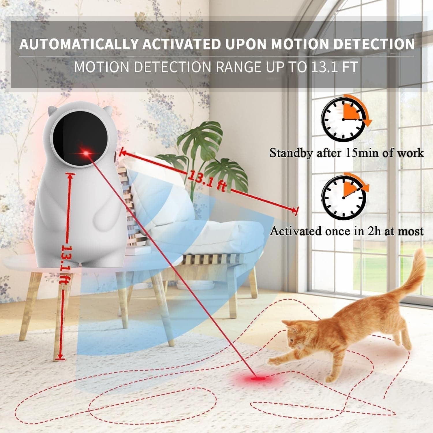 LEMENG Laser Cat Toy - 3 modalità LED automatiche, traiettoria casuale reale in Giochi interattivi CL Store - Battipaglia, commercioVirtuoso.it