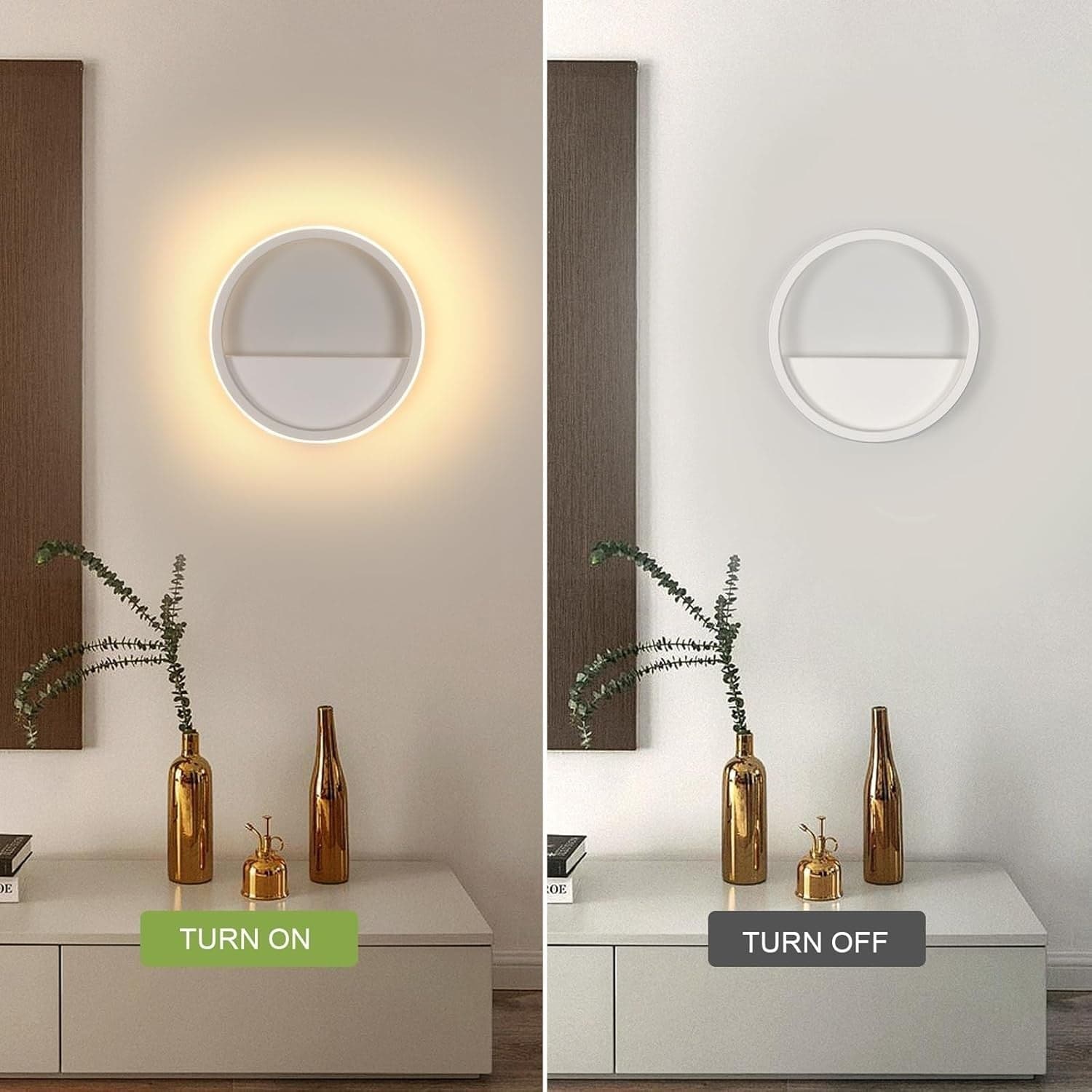 Applique rotonda a LED Comely 12W 800LM, bianco caldo 3000K, applique da parete in Applique CL Store - Battipaglia, commercioVirtuoso.it