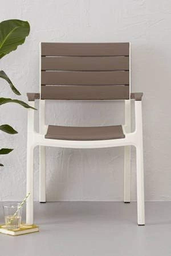 Sedia Da Giardino Con Braccioli In Resina Effetto Legno Impilabile Colore Bianco E Cappuccino Harmony Keter in Sedie per tavolo da giardino BricoGo - Marano di Napoli, commercioVirtuoso.it