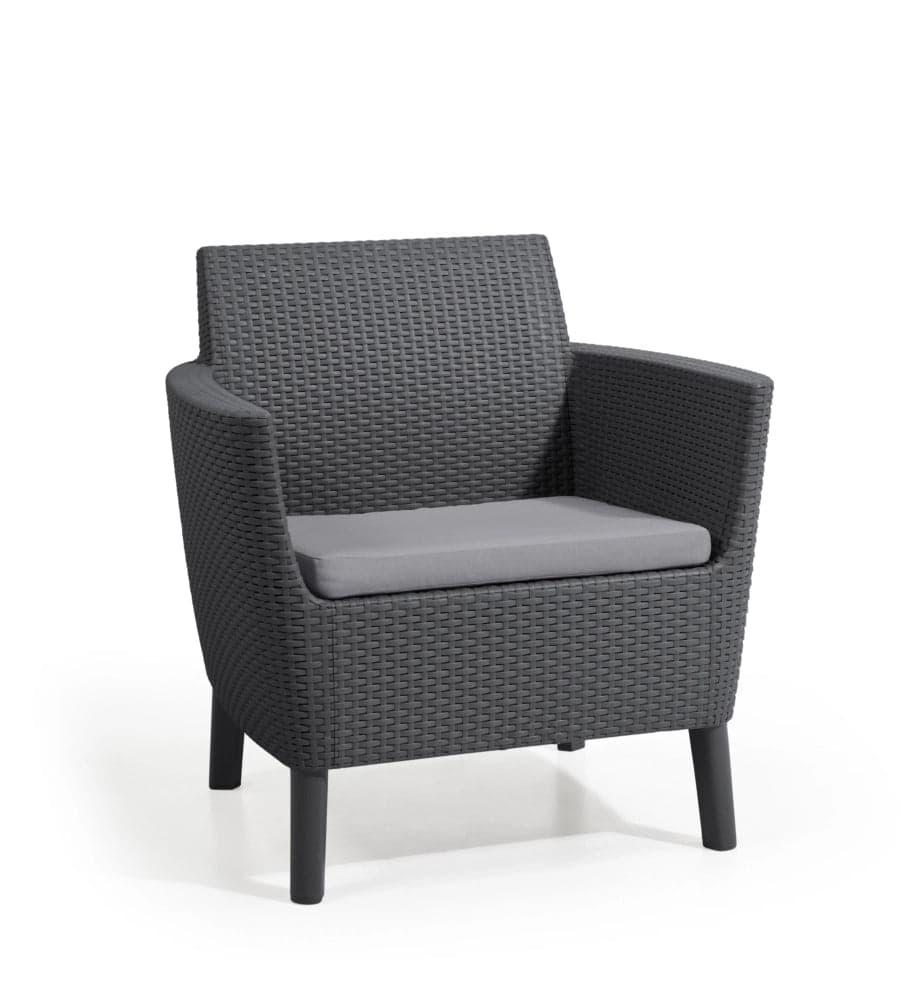 Set Da Giardino 3 Pezzi In Rattan Sintetico Con Cuscini E Tavolino Contenitore Colore Grafite Modello Salemo Balcony Keter in Divanetti BricoGo - Marano di Napoli, commercioVirtuoso.it