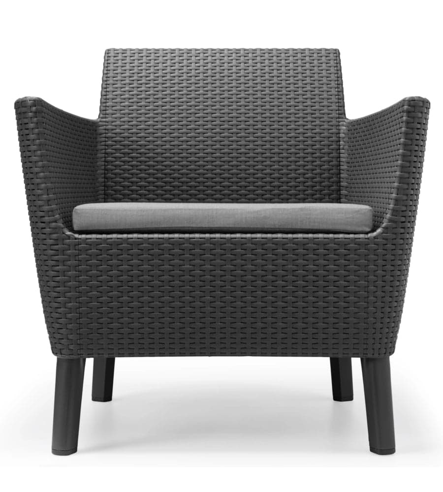 Set Da Giardino 3 Pezzi In Rattan Sintetico Con Cuscini E Tavolino Contenitore Colore Grafite Modello Salemo Balcony Keter in Divanetti BricoGo - Marano di Napoli, commercioVirtuoso.it