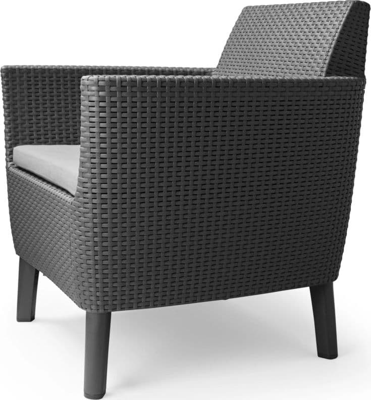 Set Da Giardino 3 Pezzi In Rattan Sintetico Con Cuscini E Tavolino Contenitore Colore Grafite Modello Salemo Balcony Keter in Divanetti BricoGo - Marano di Napoli, commercioVirtuoso.it
