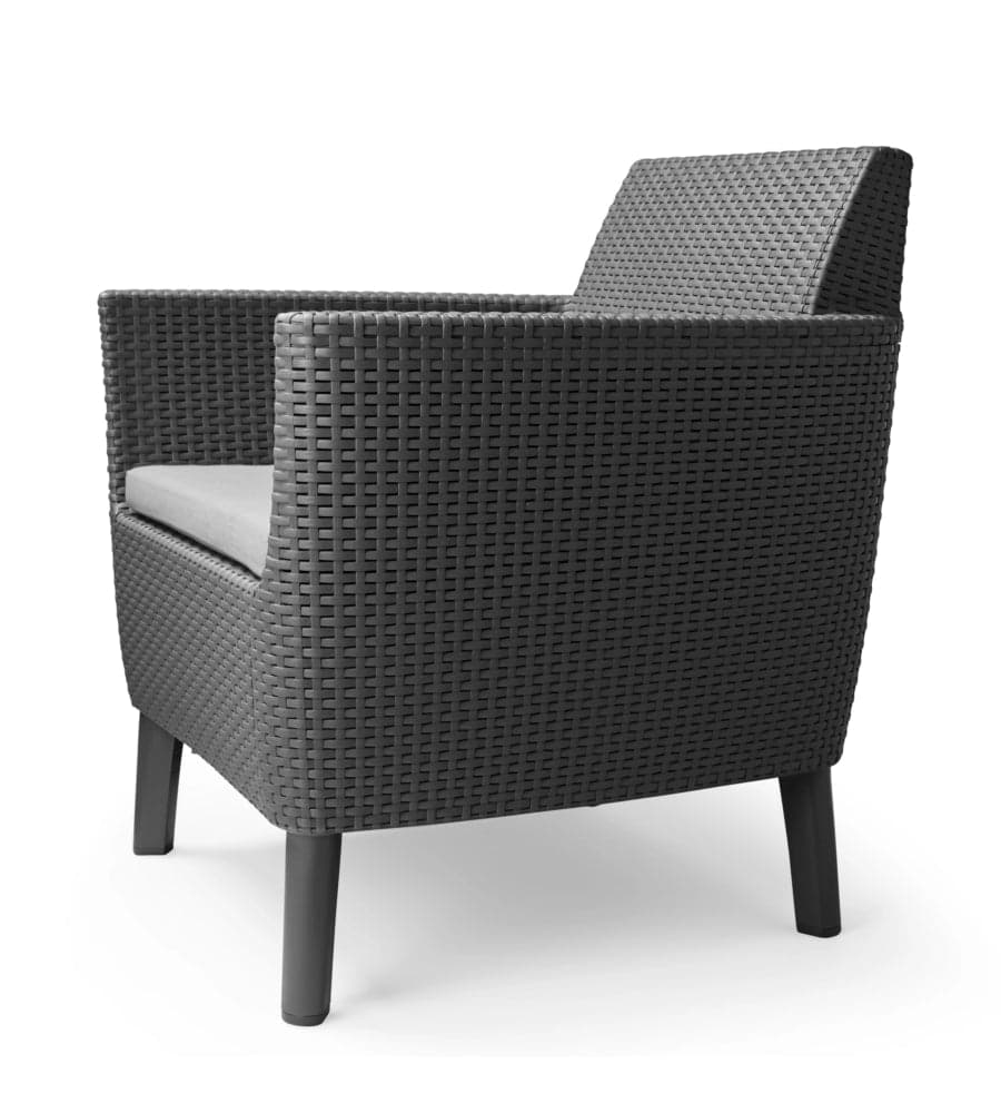 Set Da Giardino 3 Pezzi In Rattan Sintetico Con Cuscini E Tavolino Contenitore Colore Grafite Modello Salemo Balcony Keter in Divanetti BricoGo - Marano di Napoli, commercioVirtuoso.it