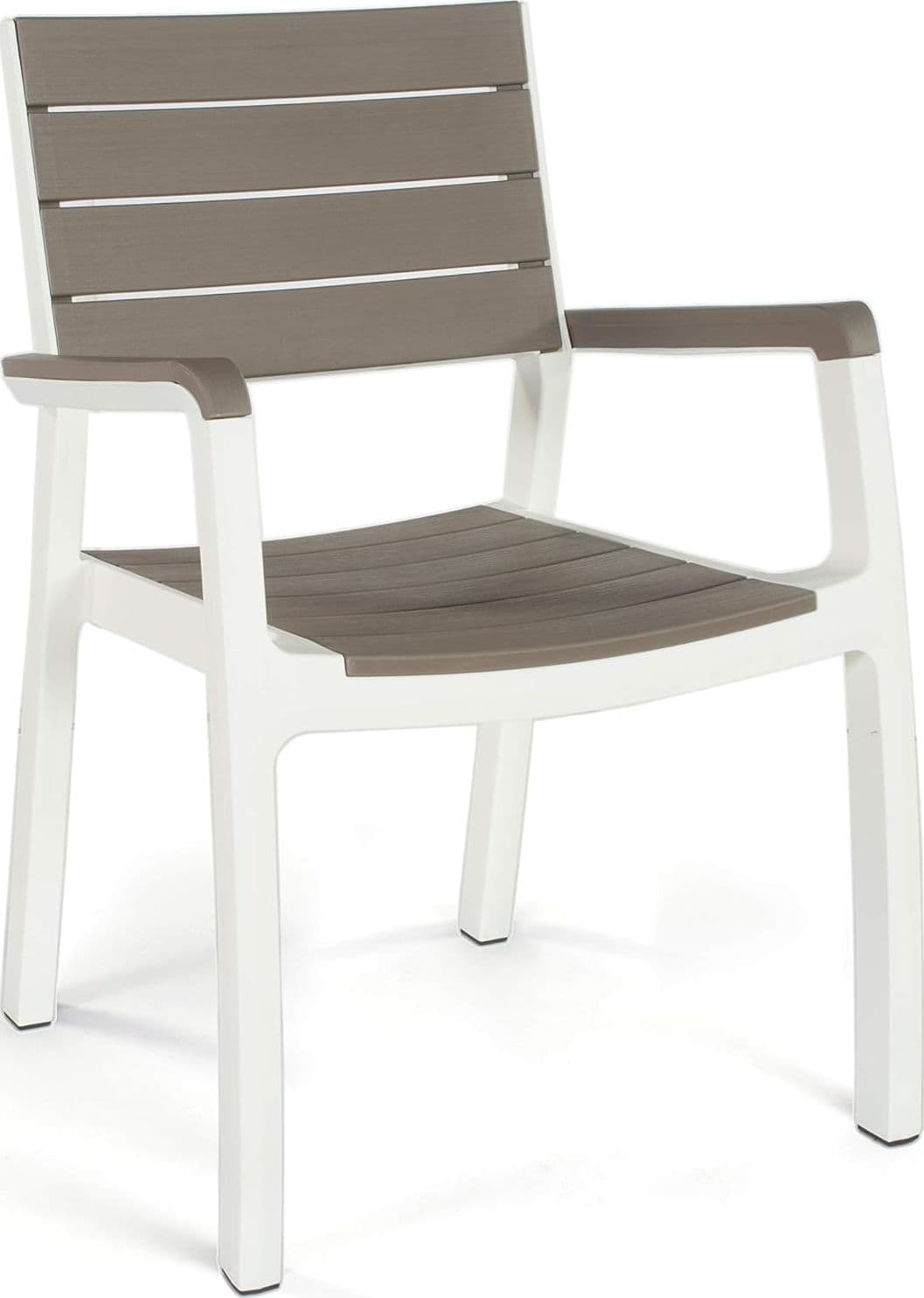Sedia da Giardino con Braccioli Polipropilene Effetto Rattan Legno Bianco