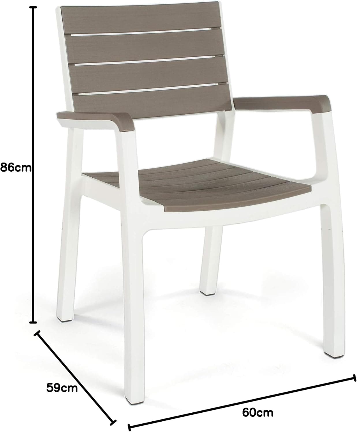 Sedia Da Giardino Con Braccioli In Polipropilene Effetto Rattan E Doghe Legno Colore Bianco E Cappuccino Harmony Armchair Keter in Sedie per tavolo da giardino BricoGo - Marano di Napoli, commercioVirtuoso.it