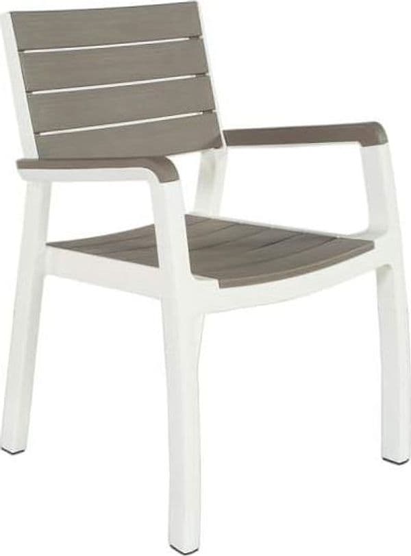 Sedia Da Giardino Con Braccioli In Polipropilene Effetto Rattan E Doghe Legno Colore Bianco E Cappuccino Harmony Armchair Keter in Sedie per tavolo da giardino BricoGo - Marano di Napoli, commercioVirtuoso.it