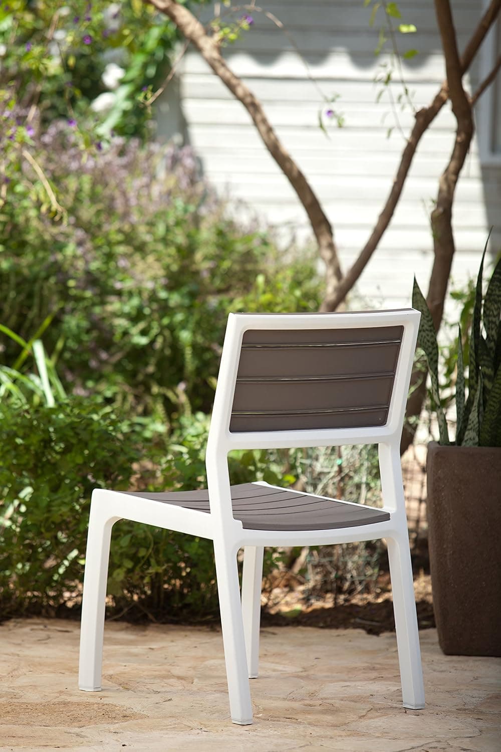 Sedia Da Giardino In Polipropilene Effetto Rattan E Doghe Legno Colore Bianco E Cappuccino Harmony Keter in Sedie per tavolo da giardino BricoGo - Marano di Napoli, commercioVirtuoso.it