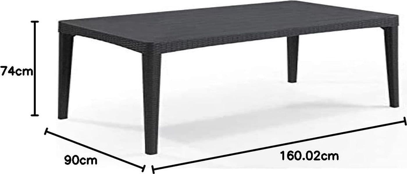 Tavolo Da Giardino In Polipropilene Effetto Rattan Colore Grafite Modello Girona Keter in Tavoli standard BricoGo - Marano di Napoli, commercioVirtuoso.it