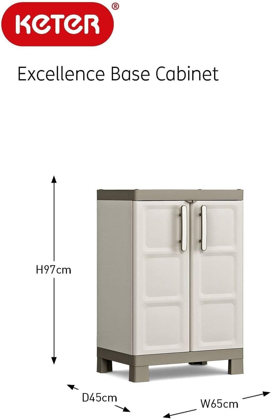 Armadio Basso In Resina Con 2 Ripiani Regolabili E Chiusura Lucchettabile Colore Grigio E Nero Excellence Keter in Armadi BricoGo - Marano di Napoli, commercioVirtuoso.it