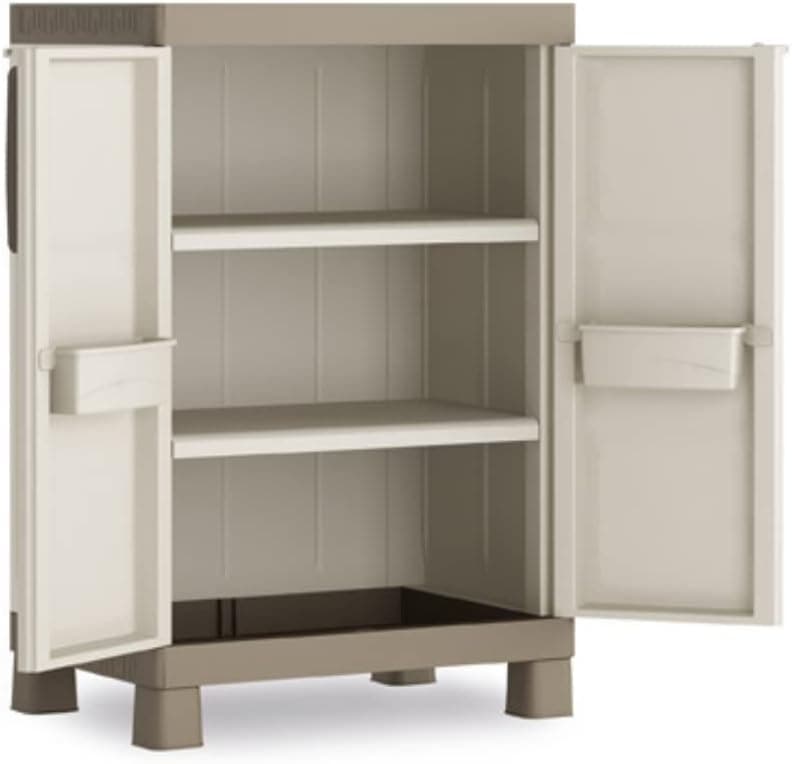 Armadio Basso In Resina Con 2 Ripiani Regolabili E Chiusura Lucchettabile Colore Grigio E Nero Excellence Keter in Armadi BricoGo - Marano di Napoli, commercioVirtuoso.it