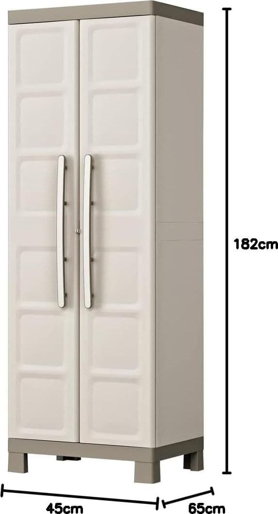 Armadio Alto In Resina Con 4 Ripiani Regolabili E Chiusura Lucchettabile Colore Grigio E Nero Excellence Keter in Armadietti e credenze BricoGo - Marano di Napoli, commercioVirtuoso.it