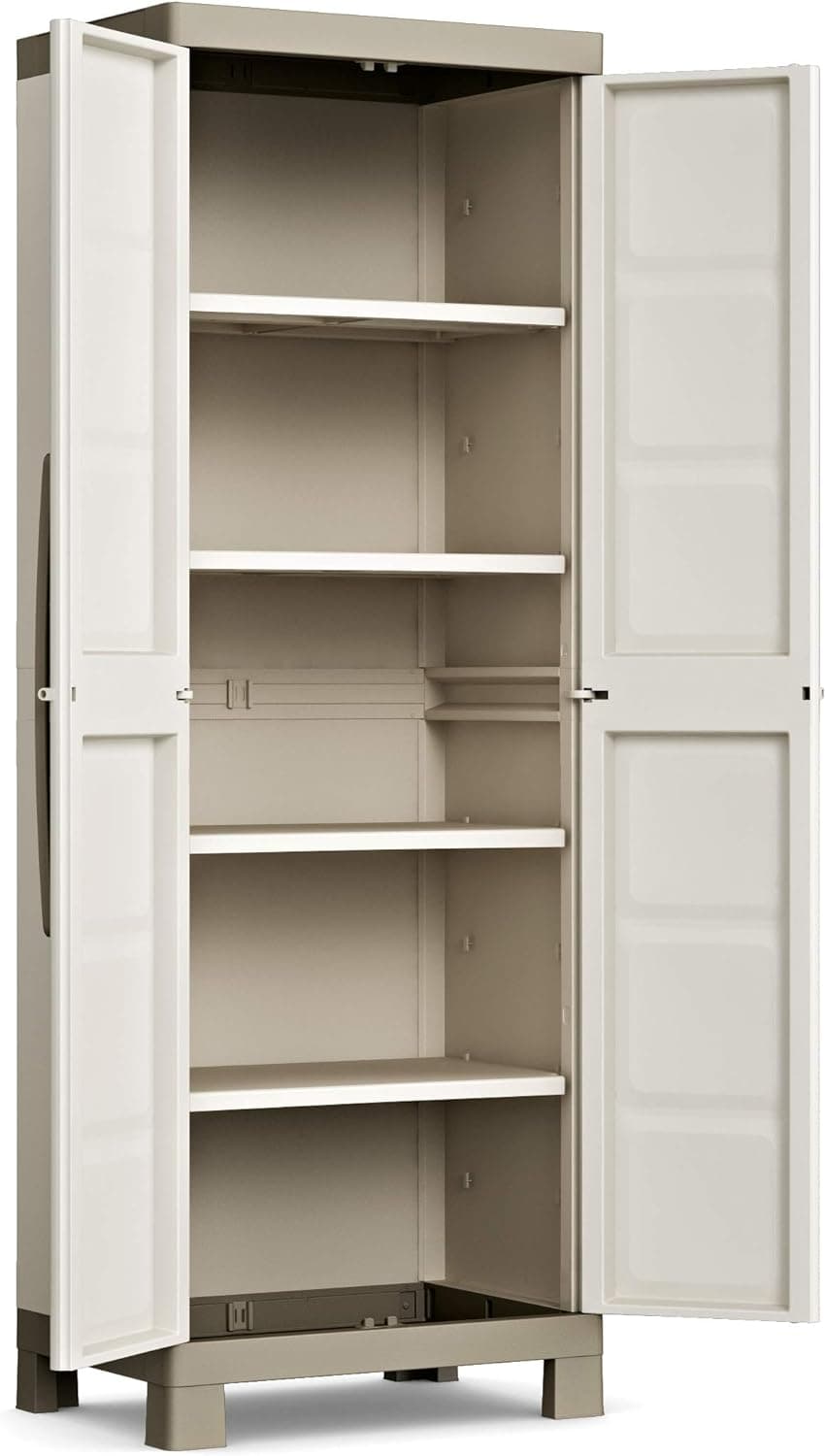 Armadio Alto In Resina Con 4 Ripiani Regolabili E Chiusura Lucchettabile Colore Grigio E Nero Excellence Keter in Armadietti e credenze BricoGo - Marano di Napoli, commercioVirtuoso.it