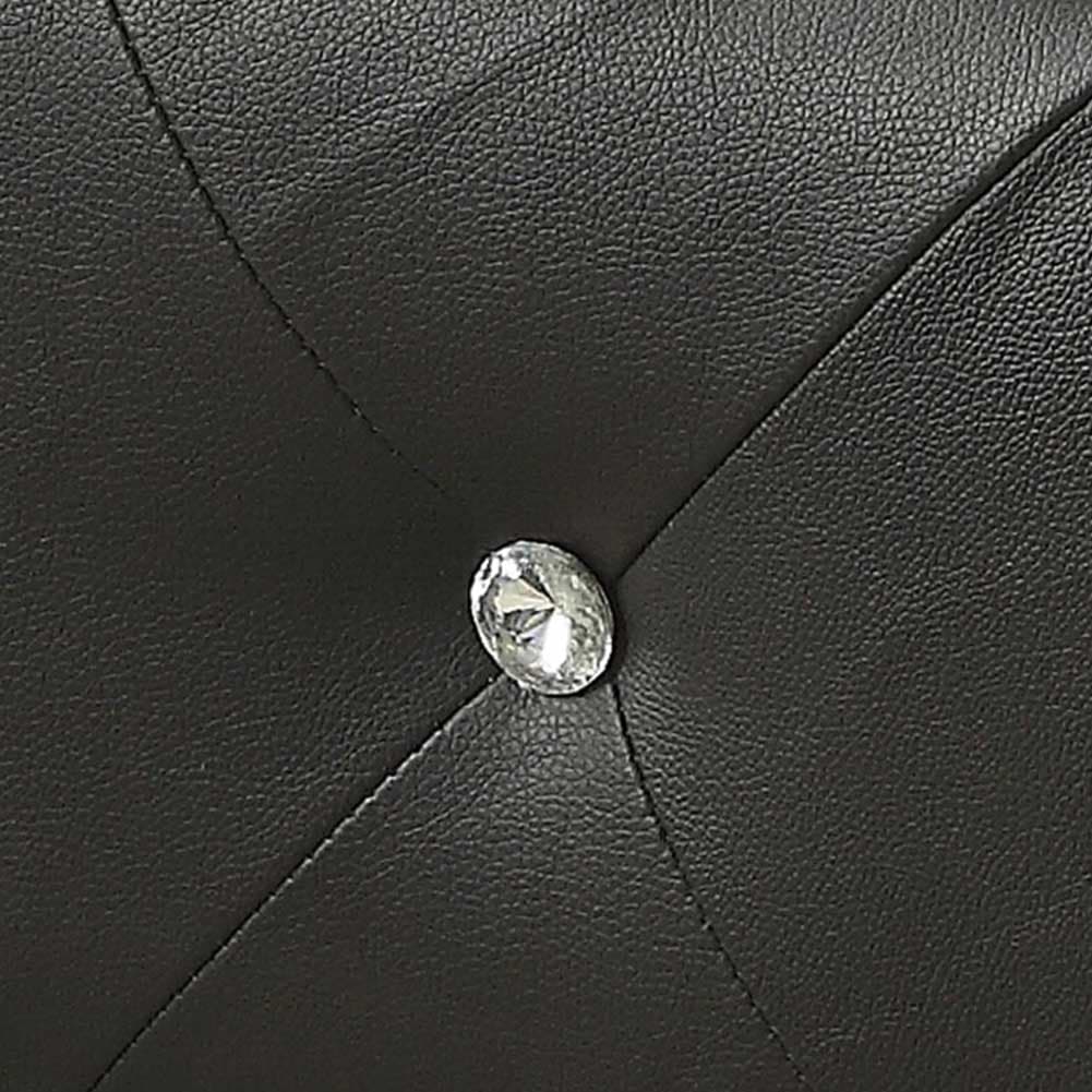 Cassapanca Pouf Contenitore Panca Moderna 96x46 H 43cm con Cristalli Nero in Panche contenitore Danyx - Casoria, commercioVirtuoso.it