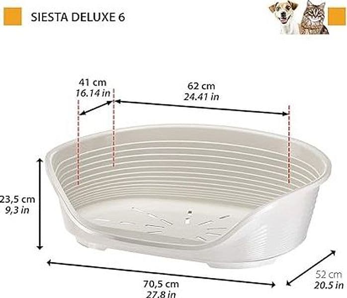 Lettino Per Animali 'Siesta Deluxe' N.6 - Cm 70,5 X 52 X H.23,5 / Dark Grey - Ferplast in Lettini BricoGo - Marano di Napoli, commercioVirtuoso.it
