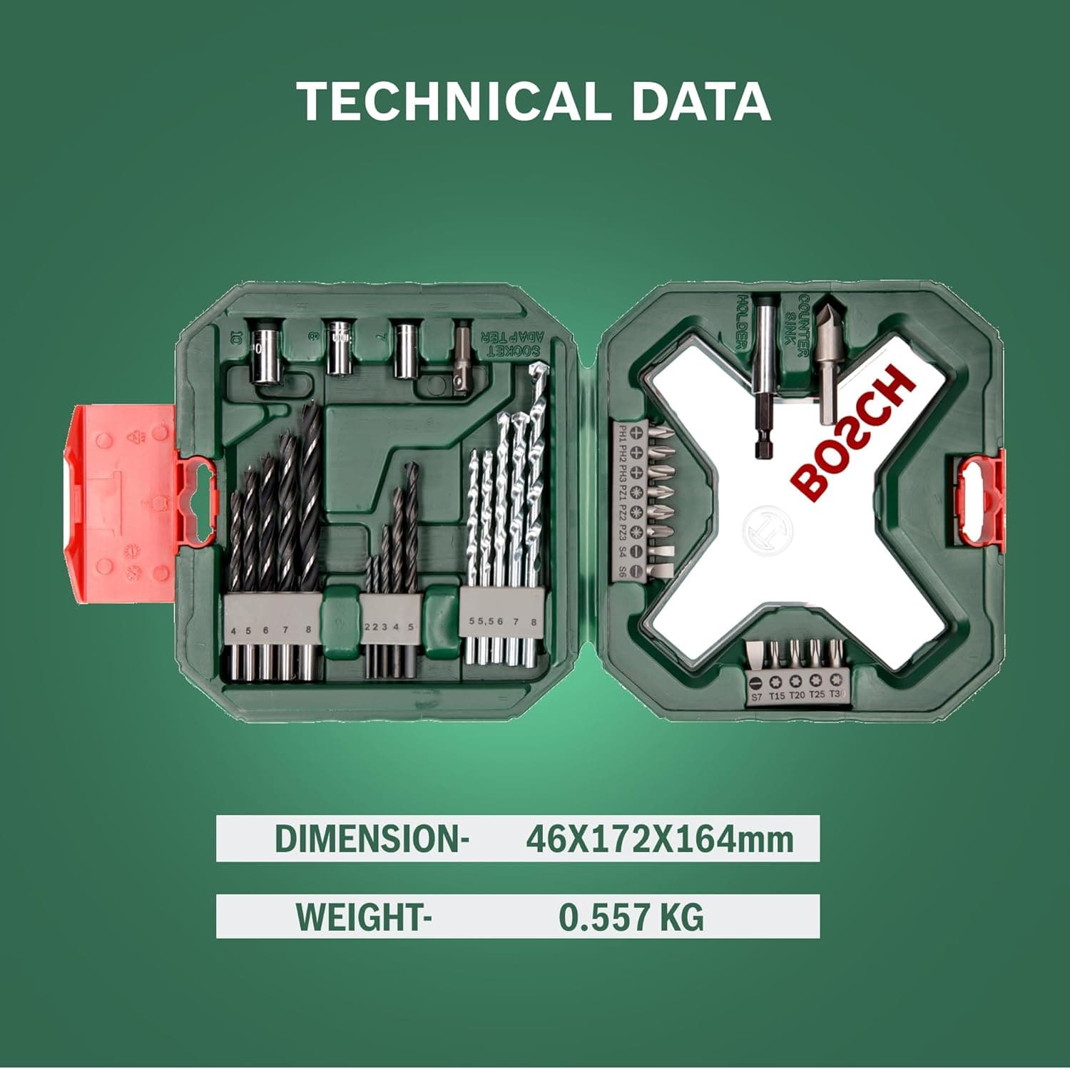 Valigetta X-Line Set 34 Pezzi Con Punte Per Legno Metallo E Muratura E Bit Di Avvitamento Con Portabit Magnetico Bosch in Set punte per trapani BricoGo - Marano di Napoli, commercioVirtuoso.it
