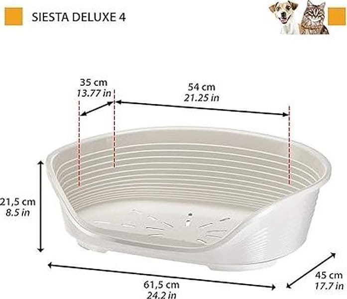 Lettino Per Animali 'Siesta Deluxe' N.6 - Cm 70,5 X 52 X H.23,5 / Bianco - Ferplast in Lettini BricoGo - Marano di Napoli, commercioVirtuoso.it