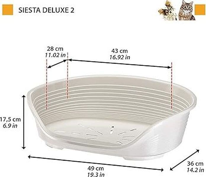Lettino Per Animali 'Siesta Deluxe' N.2 - Cm 49 X 36 X H.17,5 / Bordeaux - Ferplast in Lettini BricoGo - Marano di Napoli, commercioVirtuoso.it