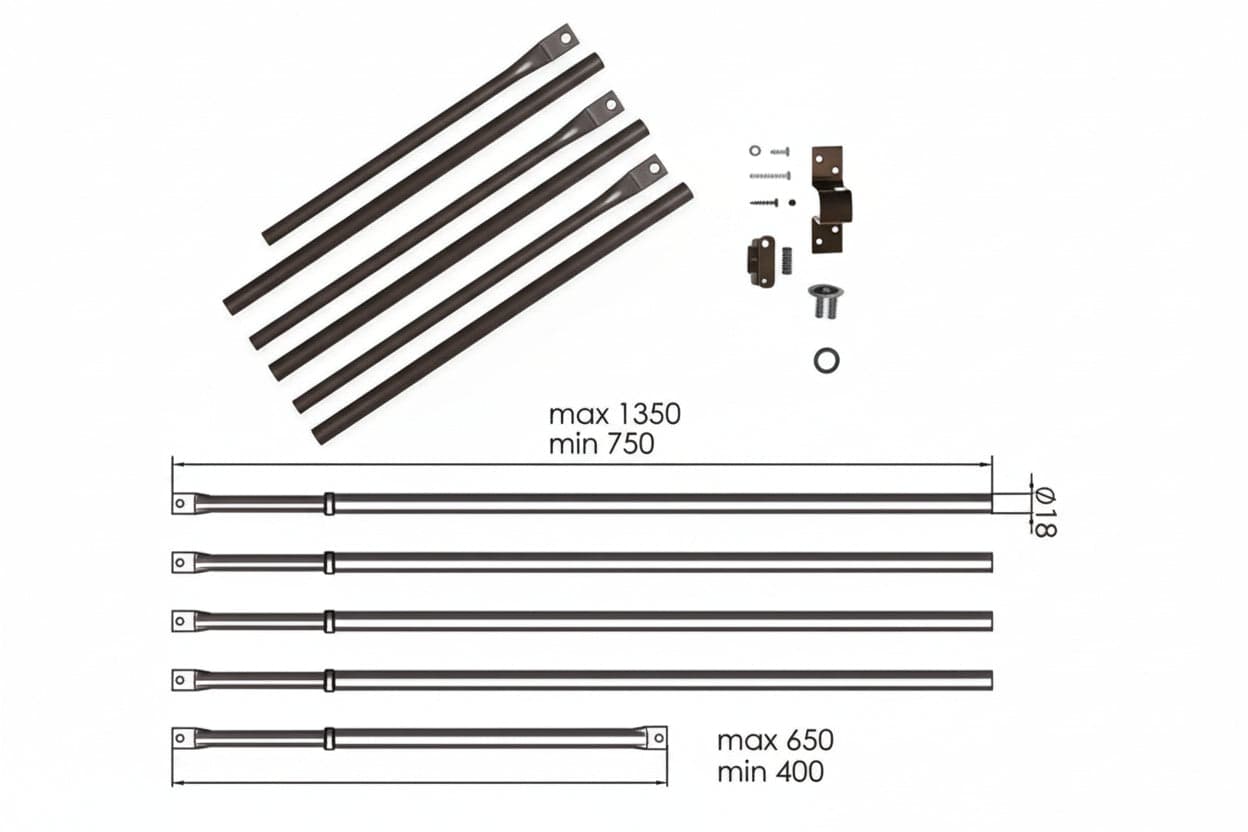 Aste per Serratura Quintuplice 100Q Ø 18 mm Moia