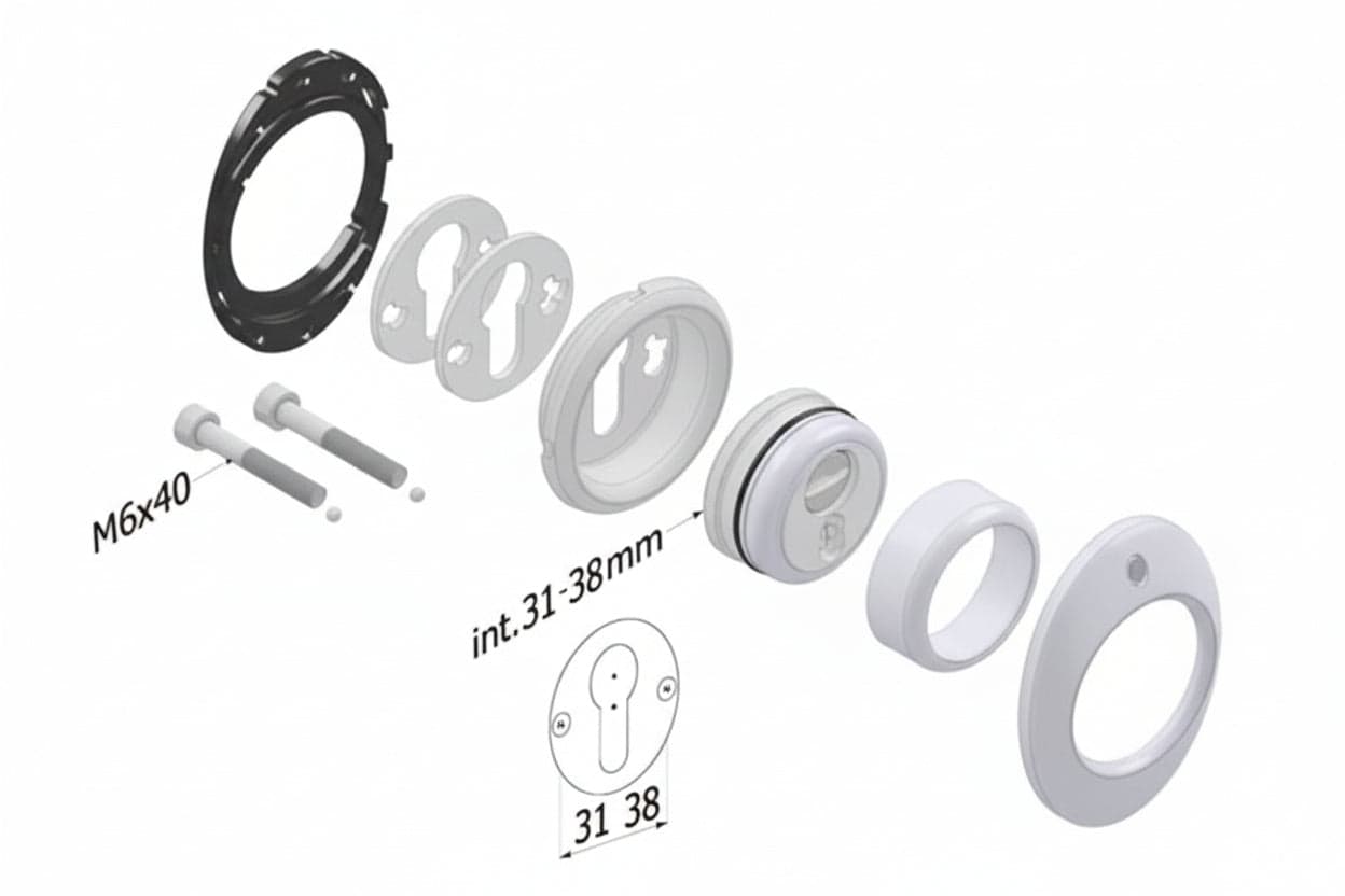 Defender Meccanico 4280 Mecdef Cromo Satinato- - Ø Mm.46X20H. - Interasse Mm.31 - 1 Pezzi Securemme