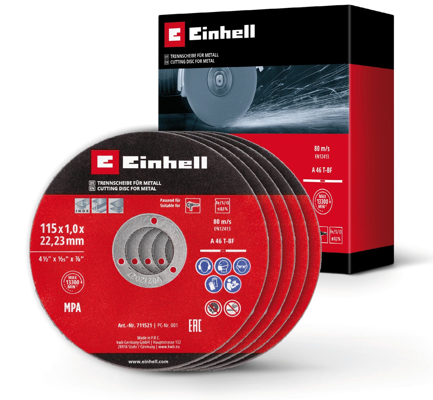 Einhell Set 5 Pz. Dischi Da Taglio Ø Mm. 115X1,0 20.00 Confezioni in Mole da taglio BricoGo - Marano di Napoli, commercioVirtuoso.it