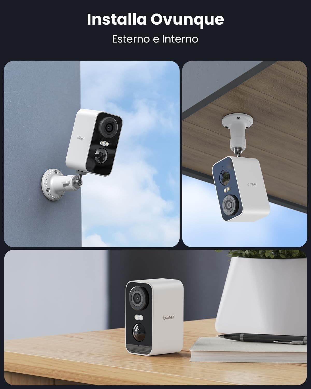 ieGeek 2K Telecamera Wi-Fi Interno/Esterno Batteria Senza Fili in Bullet camera CL Store - Battipaglia, commercioVirtuoso.it