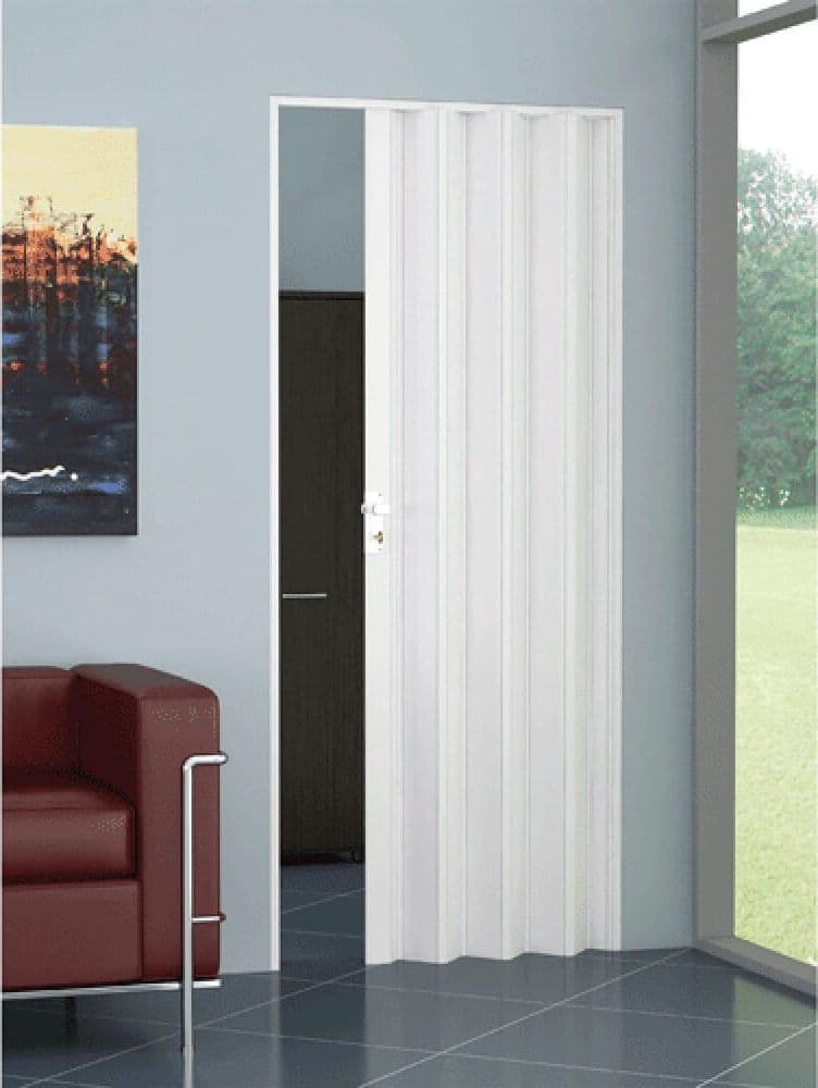 Porta a Soffietto con Serratura in Kit Linea Extra in PVC 82 CMX210 Bianco