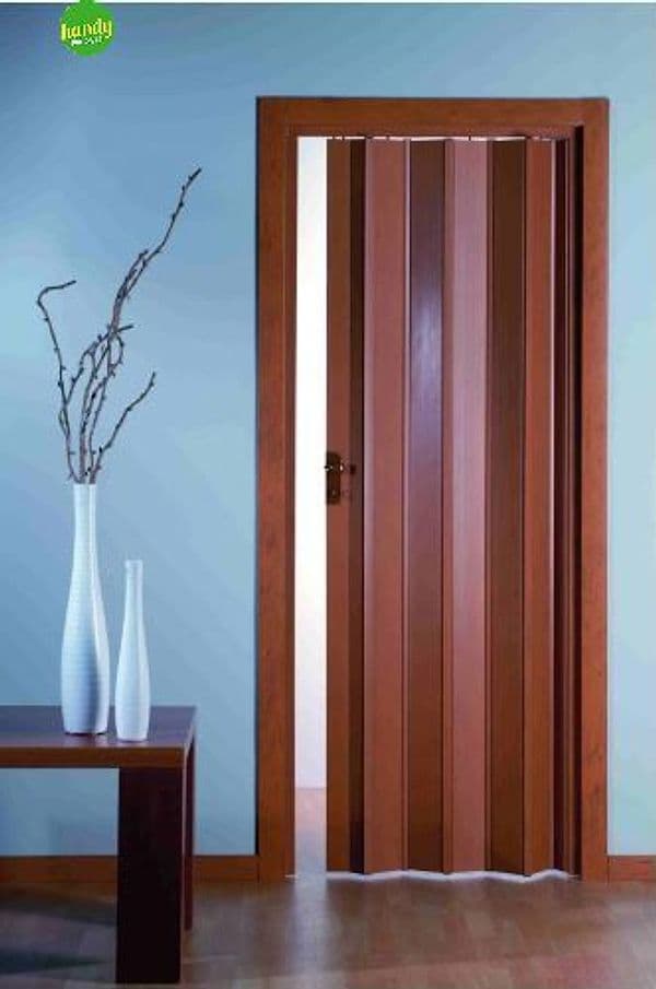 Porta a Soffietto con Serratura in Kit Linea Extra in PVC 82 CMX210 Noce