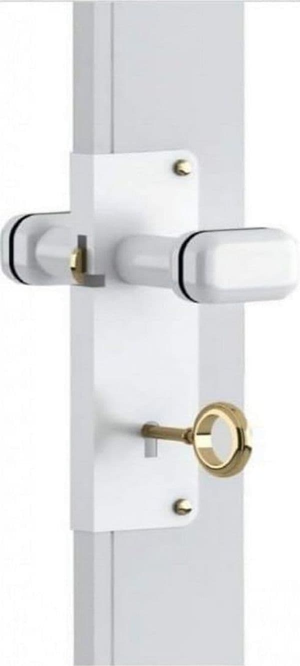 Serratura Con Pomolo In Plastica Per Porte A Soffietto Bianco Pinto in Manopole per porte BricoGo - Marano di Napoli, commercioVirtuoso.it