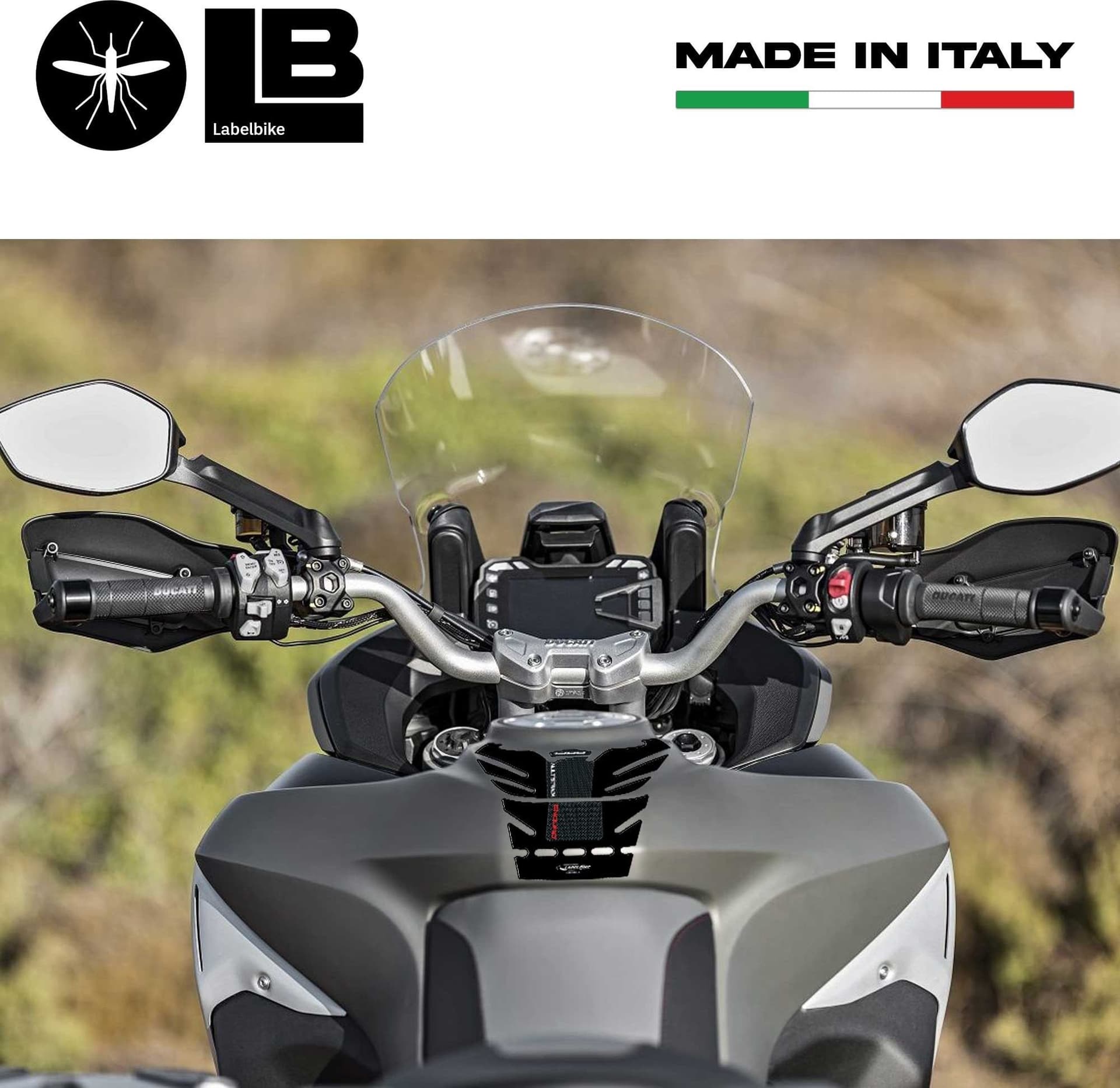 PARASERBATOIO 3D RESINA GEL COMPATIBILE CON MOTO DUCATI MULTISTRADA 1200 ENDURO in Decalcomanie adesivi e magneti LabelBike - Bibbiano, commercioVirtuoso.it