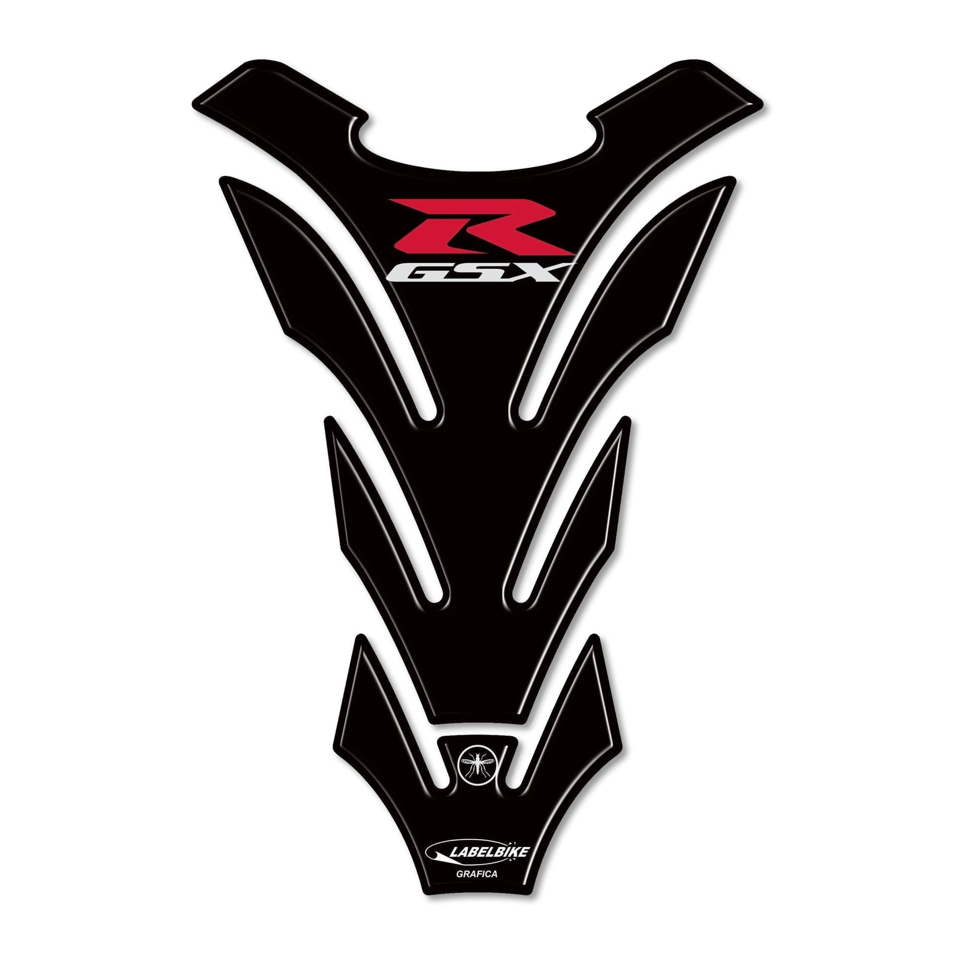 PARASERBATOIO ADESIVI 3D SUZUKI PROTEZIONE SERBATOIO per MOTO GSXR GSX-R NERO in Paraserbatoio LabelBike - Bibbiano, commercioVirtuoso.it