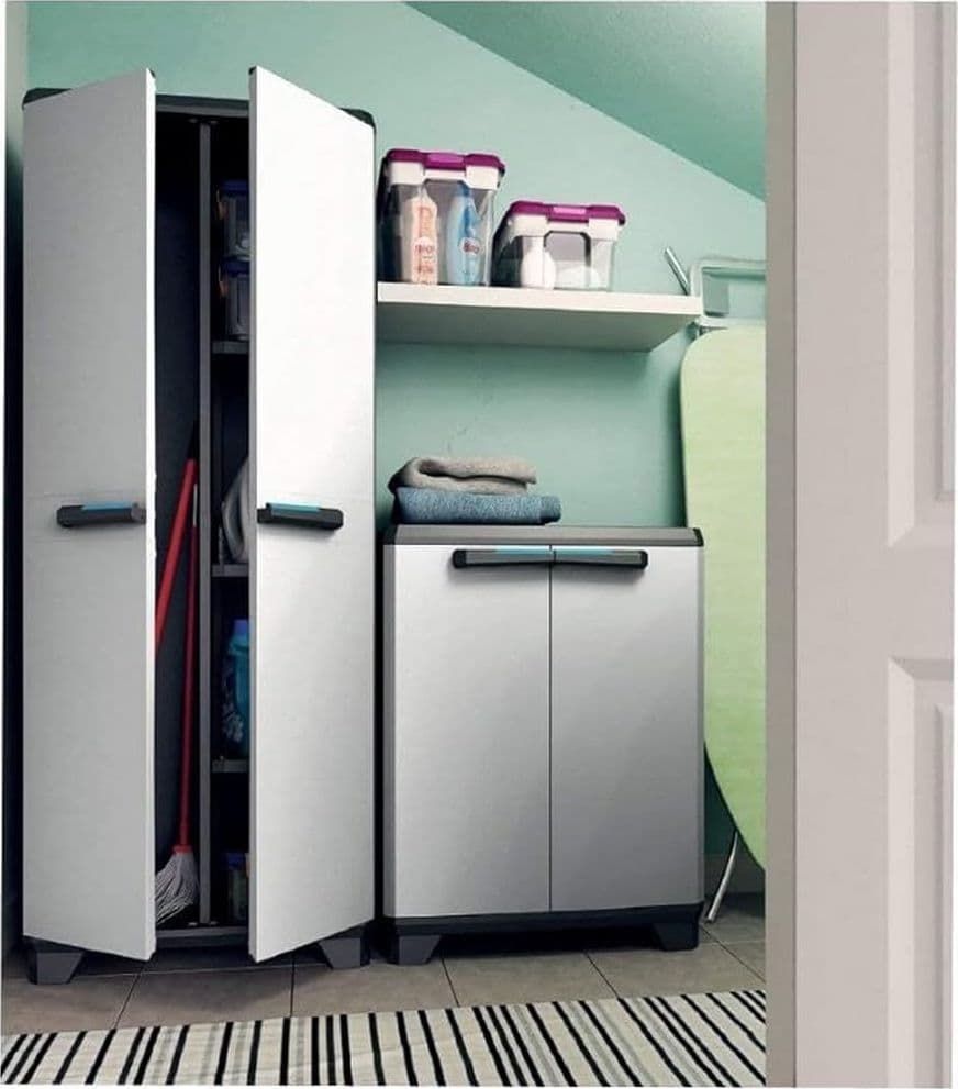 Armadio Tuttoppiani Linear In Resina Con 3 Ripiani Regolabili Colore Grigio Nero Keter in Armadietti metallici BricoGo - Marano di Napoli, commercioVirtuoso.it