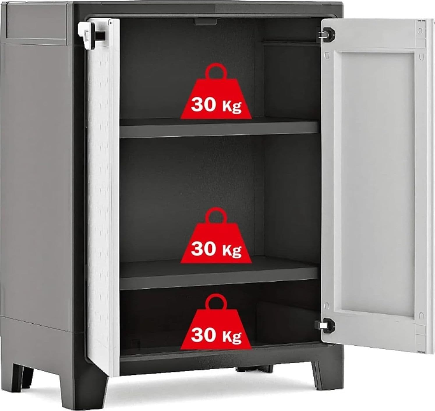 Armadio Basso Titan Xl In Resina Con 3 Ripiani Regolabili Colore Antracite Grigio Keter in Armadi BricoGo - Marano di Napoli, commercioVirtuoso.it