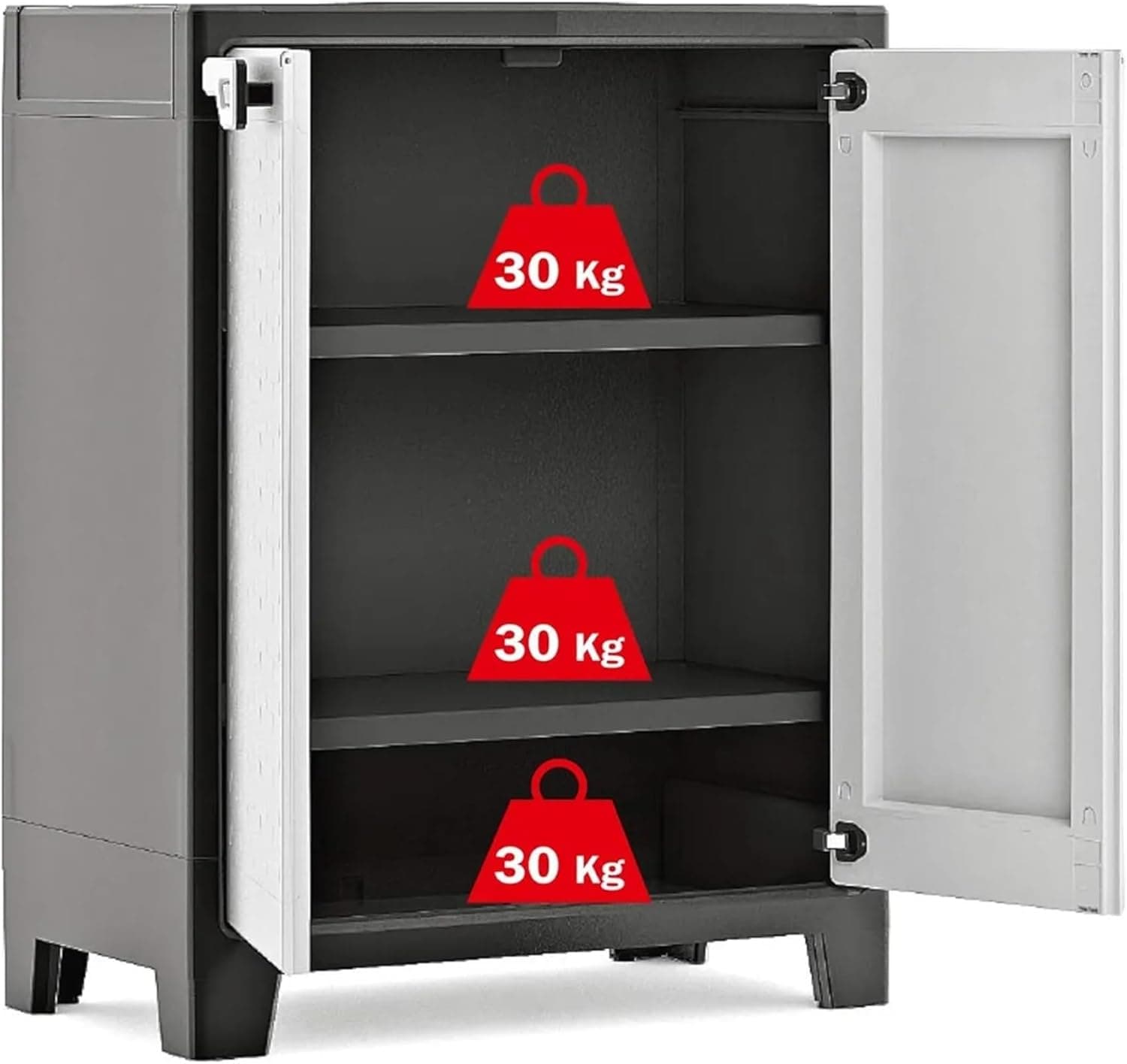 Armadio Basso Titan Xl In Resina Con 3 Ripiani Regolabili Colore Antracite Grigio Keter in Armadi BricoGo - Marano di Napoli, commercioVirtuoso.it