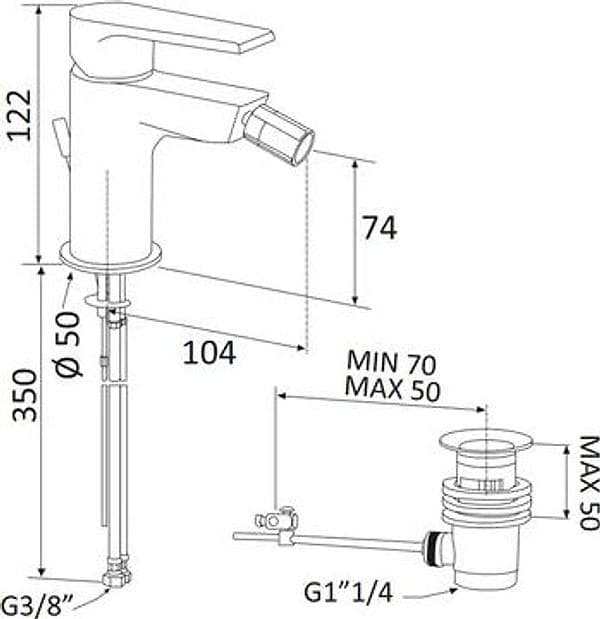 Monocomando Bidet Linea Artic- Bianco Opaco- Maria- Pezzi 1 in Rubinetti per bidet BricoGo - Marano di Napoli, commercioVirtuoso.it
