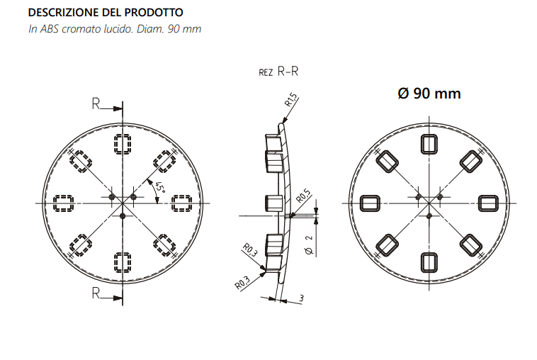 Piattello Di Ricambio Per Piletta Doccia Diametro 120 Mm Damast in Trappole BricoGo - Marano di Napoli, commercioVirtuoso.it