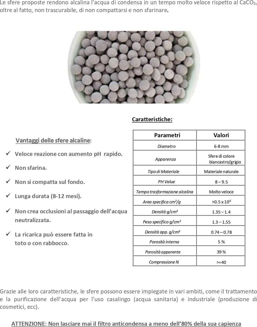 Ricarica Monodose Da 100 G Con Sfere Alcaline Per Neutralizzatore Di Condensa Acida Per Caldaie Dh in Accessori BricoGo - Marano di Napoli, commercioVirtuoso.it